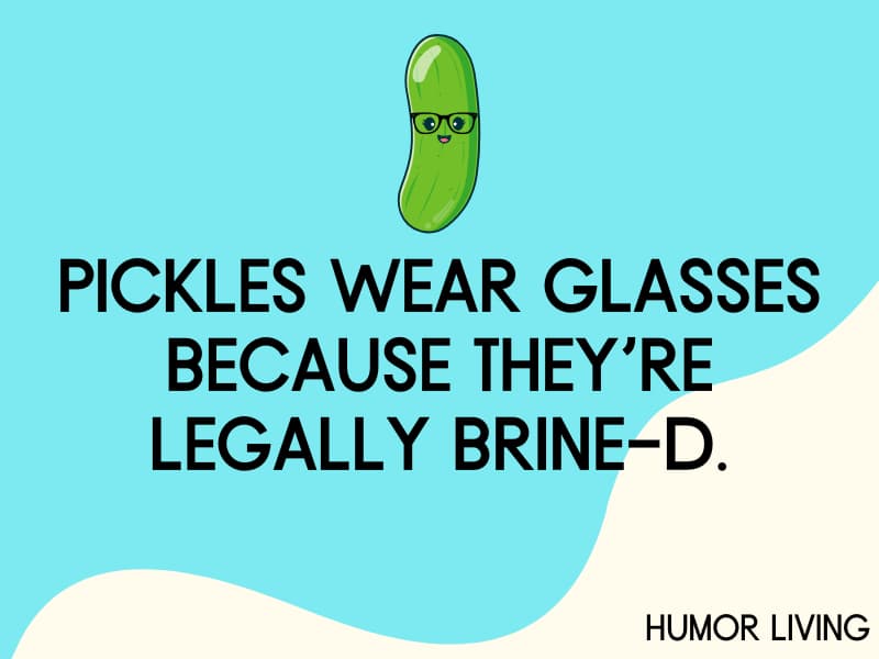 Pickle with glasses.