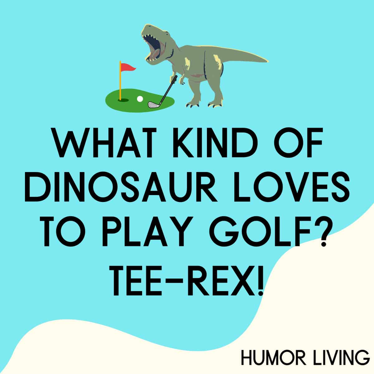 T-Rex holding a golf club.